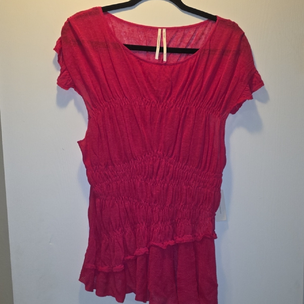 Anthropologie Red Blouse